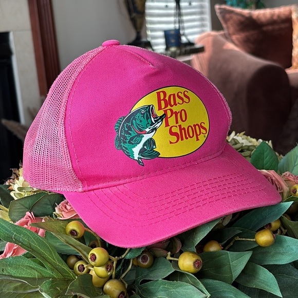 Bass Pro Shops Mesh Trucker Cap Pink Adjustable Fishing Hat Outdoor Girly - Picture 9 of 15
